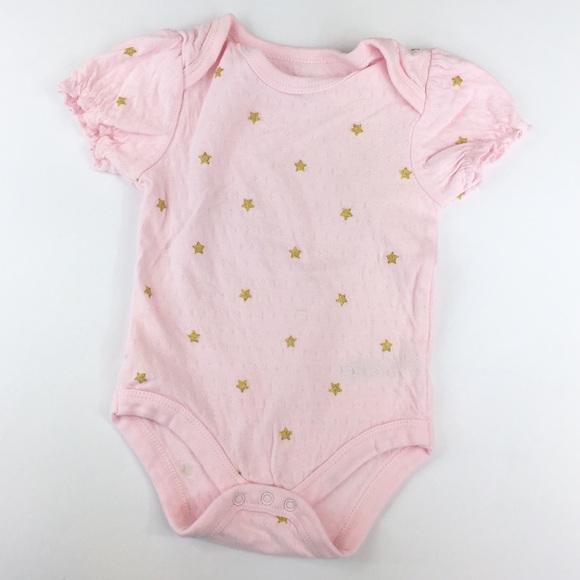 NWOT Rene Rofe Pink w/ Gold Stars Onesie - 6-9m - Picture 1 of 6